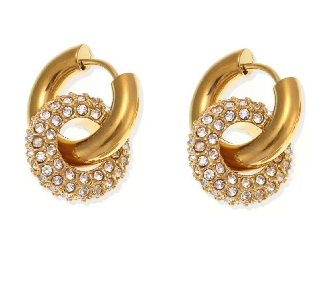 Crystal Double Hoop Earrings