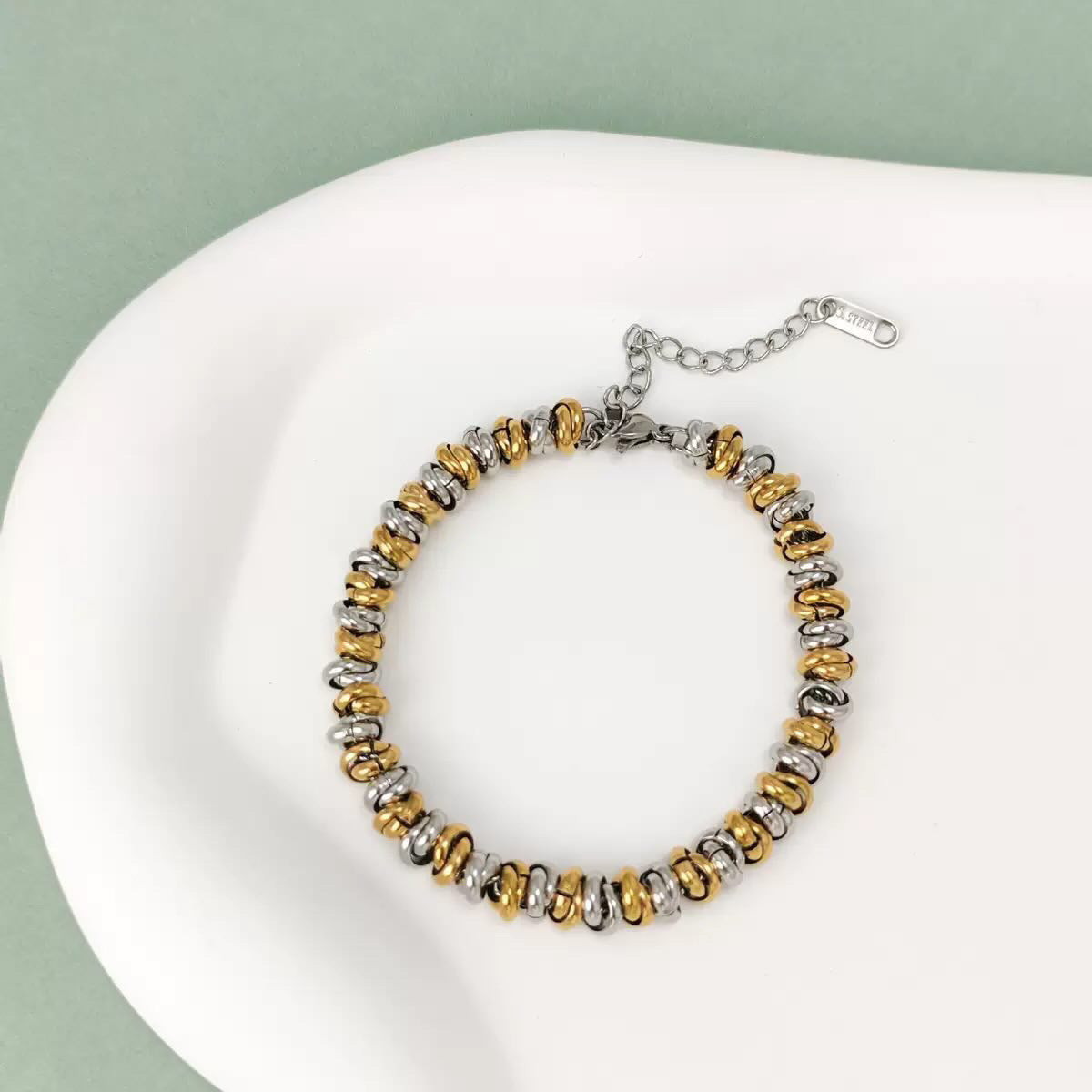 Two-Tone Disc Bracelet